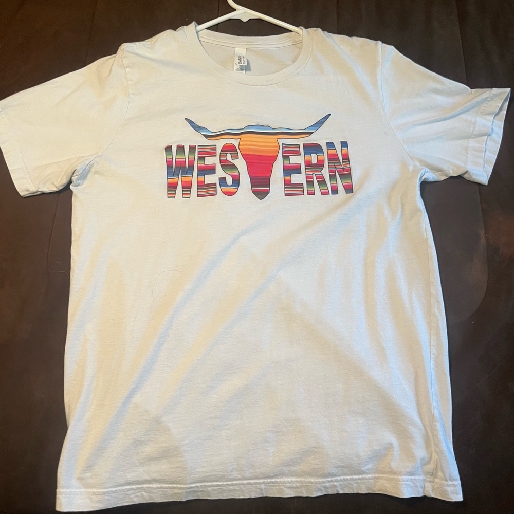 Women’s Western T Brand Graphic White T-Shirt Size Large